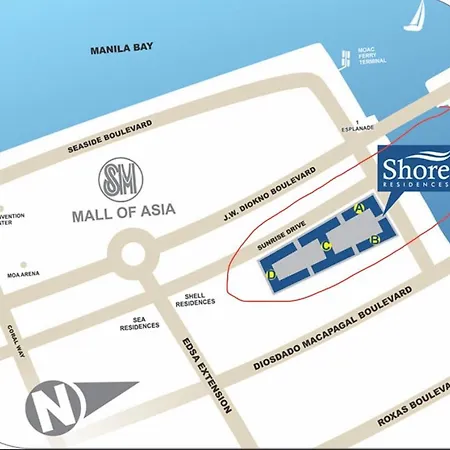 Studio With Balcony, With Own Kitchen And Washing Machine, Can Cook And Wash Clothes, Near Manila Airport And A Walking Distance To Mall Of Asia And Manila Bay, Shore Residences